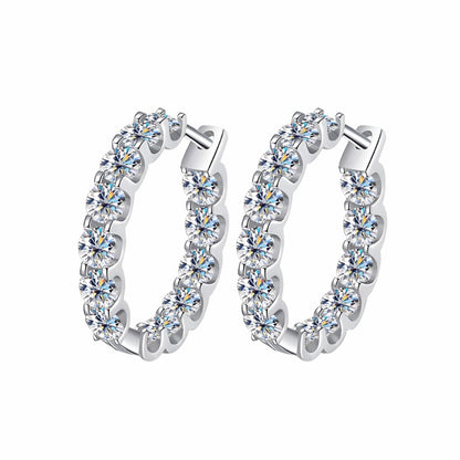 Classic Round Hoop Moissanite Earrings