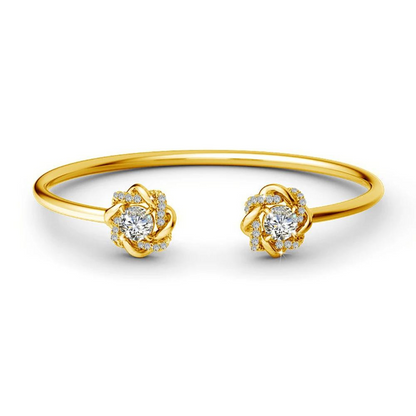 Cleo Encrusted Love Knot Moissanite Open Bangle