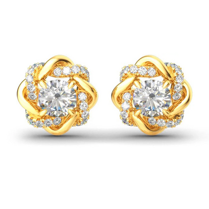 Cleo Encrusted Love Knot Moissanite Stud Earrings