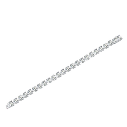 Olivia Heart-shaped Moissanite Bracelet featured expertly cut moissanite gemstones into heart shapes, set in high quality sterling silver plated in platinum. This is a luxurious tennis bracelet perfect for special occasions. The bracelet is crafted with the highest standard of quality and will last a lifetime. Join the Elejoux family and enjoy wearing beautifully crafted fine jewelry with elegant style and high quality. 