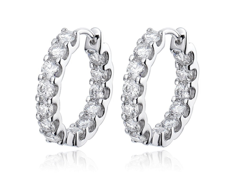 Classic Round Hoop Moissanite Earrings