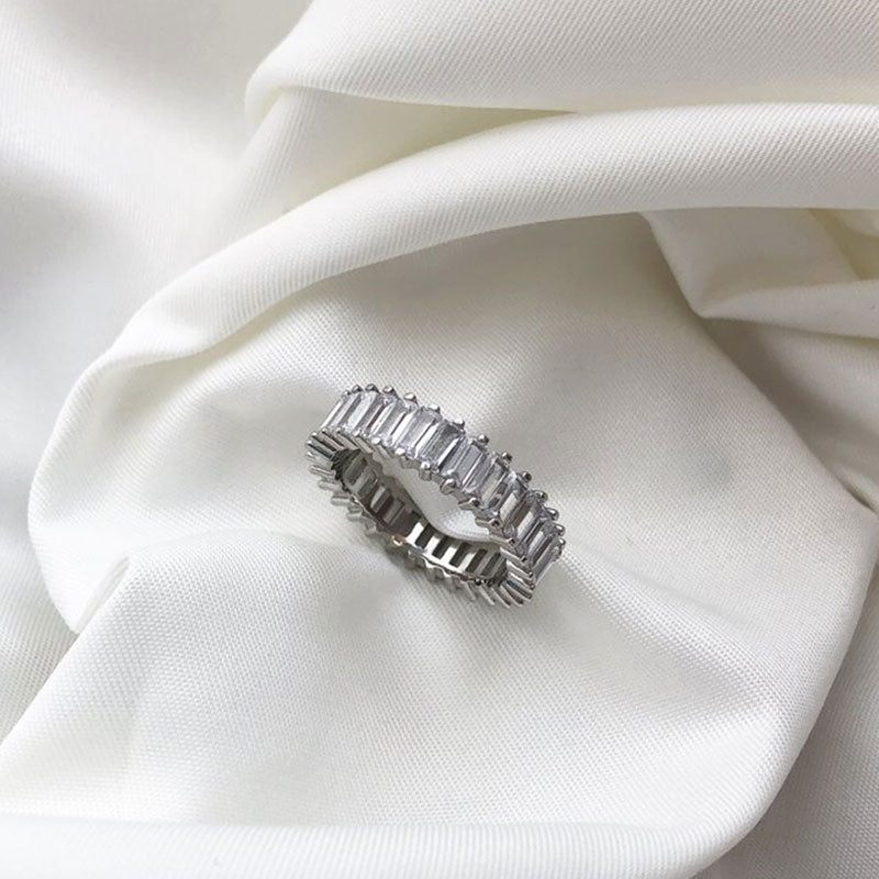 Vivienne Emerald Cut Moissanite Eternity Band