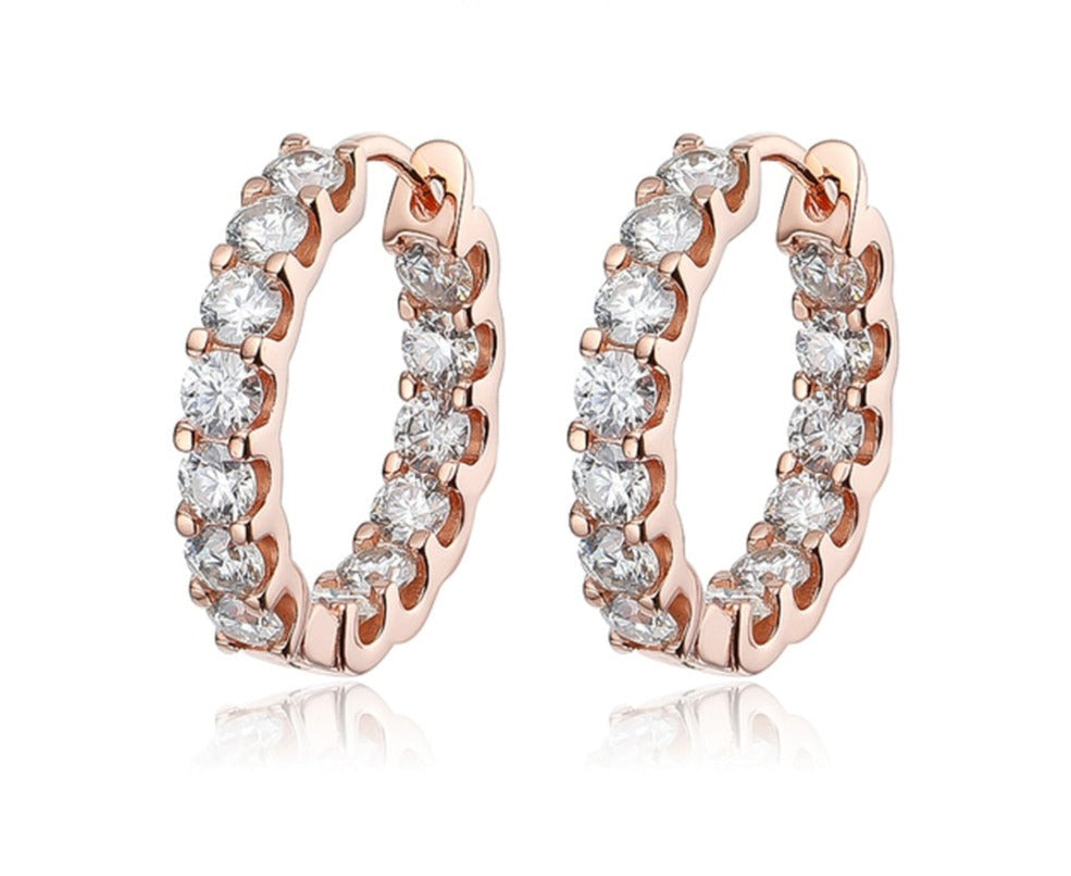 Classic Round Hoop Moissanite Earrings