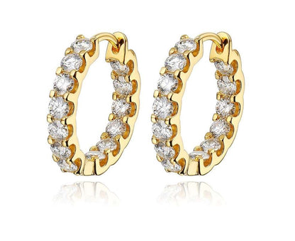 Classic Round Hoop Moissanite Earrings