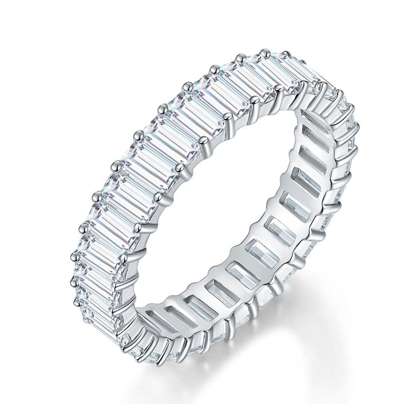 Vivienne Emerald Cut Moissanite Eternity Band